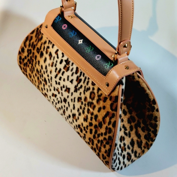 Unbranded designer inspired leopard print studded handbag, NWOT - Picture 10 of 10